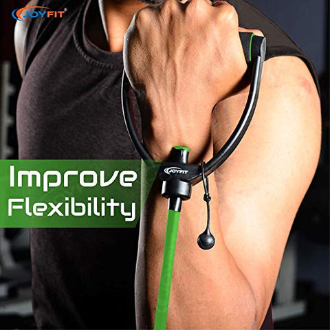 Image of Joyfit Resistance Tube[1 Pc]- with Adjustable knob for Workout with Door Anchor & Workout Chart. Toning Tube for Home Workout, Strength Training, Crossfit, Pilates. Resistance Band for Men and Women