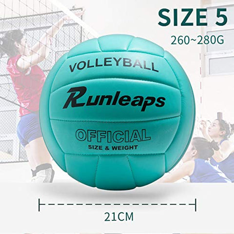 Image of Runleaps Volleyball, Waterproof Indoor Outdoor Volleyball for Beach Game Gym Training (Official Size 5)