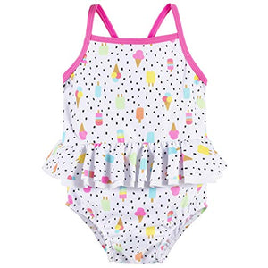 GERBER Girls' One-Piece Swimsuit, Frozen Treats, 24 Months