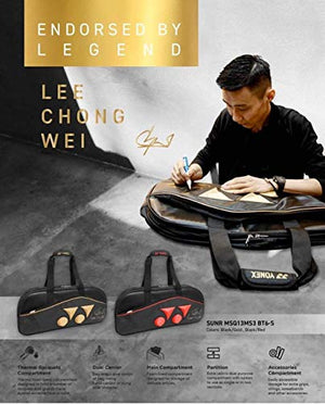 Yonex Endorsed By Legend Lee Chong Wei Special Limited Edition Badminton Kitbag(Black), Foam Lined