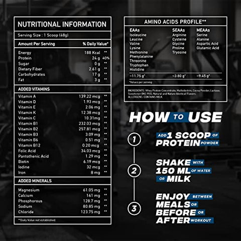 Image of Bigmuscles Nutrition Essential Whey Protein 1Kg [Dutch Chocolate] | 24g Protein per serving with Digestive Enzymes, Vitamin & Minerals, No Added Sugar | Improved Strength , Faster Recovery & Muscle Building