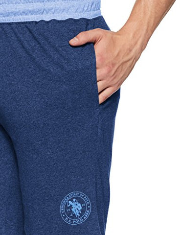 Image of U.S. Polo Assn. Athleisure Men's Shorts (I635-433-CP_Denim Melange/Blue Melange_Small)