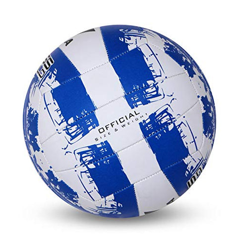 Image of Nivia Shinning Star - 2022 Football (Size: 5) Outer Material: Rubber , Black & White & Kross Rubber Hand Stitched Volleyball, Size 4, (Yellow and Blue)