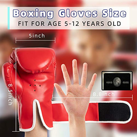 Image of WIIDALSS Kids Boxing Gloves, Boxing Gloves for Kids 5-12, Youth Boxing Gloves for Punching Bag Kickboxing Muay Thai