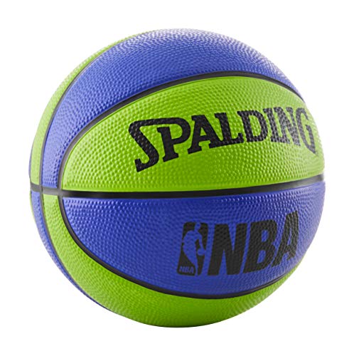Spalding NBA Mini Rubber Outdoor Basketball, Blue/Green