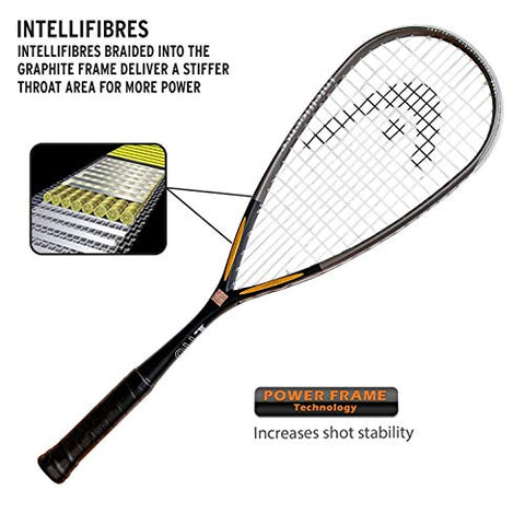 Image of HEAD I.110 Aluminum Squash Racquet (Black-Grey)