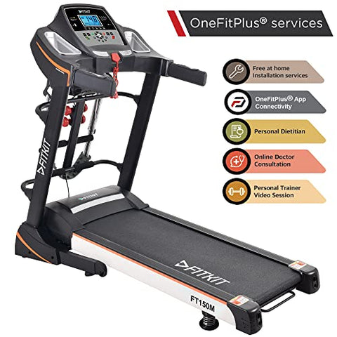 Image of Fitkit FT150M (4.5HP Peak) Motorised Treadmill with Free Home Installation, 1 Year Warranty and Trainer Led Sessions by Cult.Sport