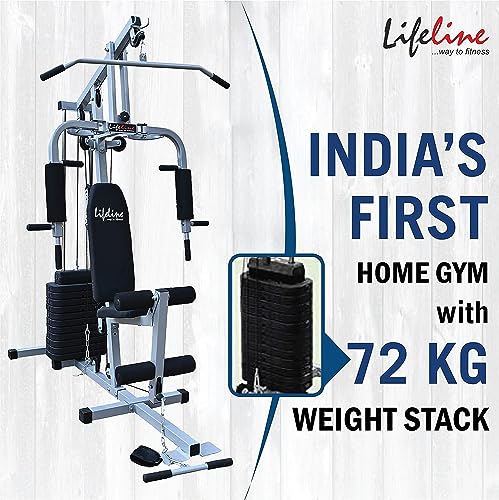 Lifeline Fitness HG-002 Home Gym with LE-103 Air Bike with Moving Handles for Home Gym Workout Combo,