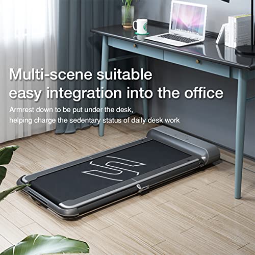 SPARNOD FITNESS STH-3050 5.5 HP Peak Motorised Under Desk Walking Pad Treadmill for Home Use Pre-Installed with Interactive LED Display, Foot Sensing Speed Control, Remote and App Control (Black)
