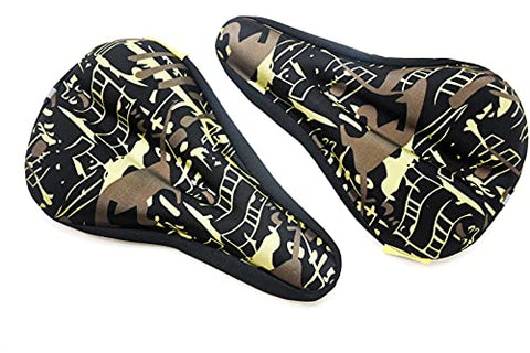 Image of ReenSham Silicone Green Camouflage Bicycle Saddle Seat and Cycling Cushion Pad Gel Cover