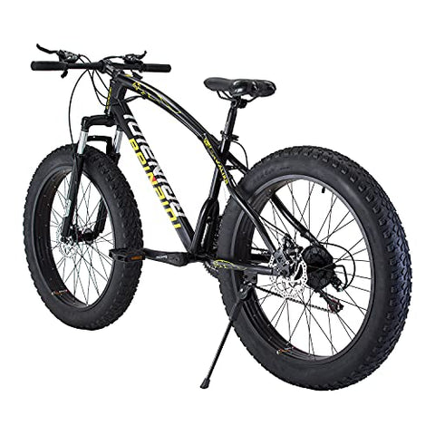 Image of AXAN Fat Bicycle with Dual Disc Breaks 21 Shimano Gears 26X4 Inch Tyres (1 Year Frame Warranty) (Black)