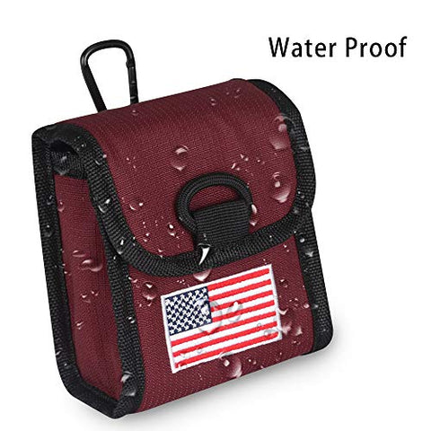 Image of Big Teeth Golf Rangefinder Case Magnetic Closure Carry Case USA Flag for Tectectec Callaway and Most of Brands (Red)