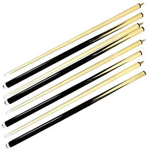 Image of ISPIRITO Pool Cues 2-Piece 58 Inch House Bar Billiard Cue Sticks 13mm Glue-on Tips Hardwood Wooden Cues Set of 4
