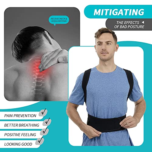 PharmEasy Posture Corrector for Men and Women | Back Brace Provides Pain Relief for Neck, Back, and Shoulders, Support Trainer for Body Correction (PEPOS001) (Height Above 165 cm (5'5))