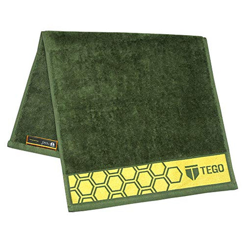 Image of TEGO Cotton Anti-Microbial Sports Towel (Green Yellow, 16 x 30 Inch)