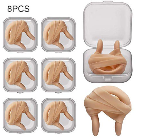 Image of SAVITA Silica Gel Swimming Nose Clip Waterproof Nose Protector with Soft Elastic String for Kids and Adults, Beige(8 Pack)