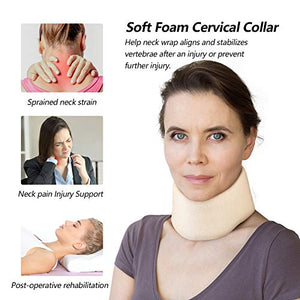 Soft Foam Neck Brace Universal Cervical Collar, Adjustable Neck Support Brace for Sleeping - Relieves Neck Pain and Spine Pressure, Neck Collar After Whiplash or Injury (3