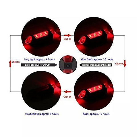 Image of Lista Bicycle LED Head Light USB Rechargeable Light Cycling Lamp Head Light Tail Light (red)