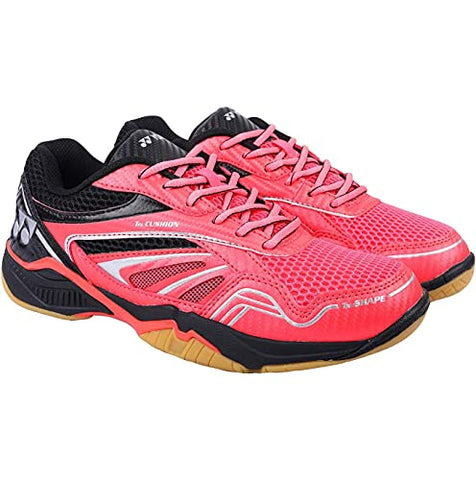 Image of Yonex C-Ace Coral Red and Black Non Marking Light Badminton Shoes (9 UK)