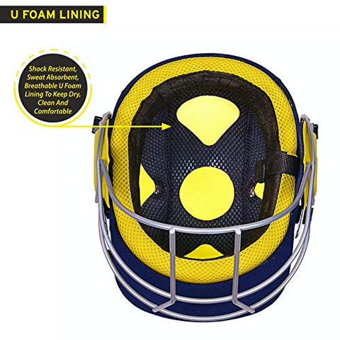 Image of DSC Bouncer Cricket Helmet for Men & Boys (Adjustable Steel Grill | Color: Blue | Light Weight | Size:Large
