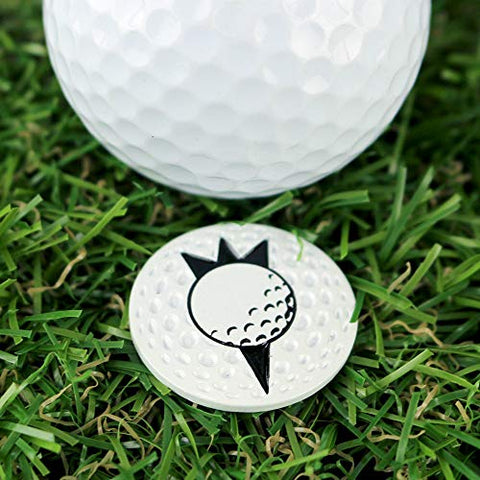 Image of Myartte Creative Golf Ball Marker Soft Enamel Golf Markers Fit with Golf Hat Clip Golf Divot Tool 24.4MM Assorted 5 Pcs (Golf Club)