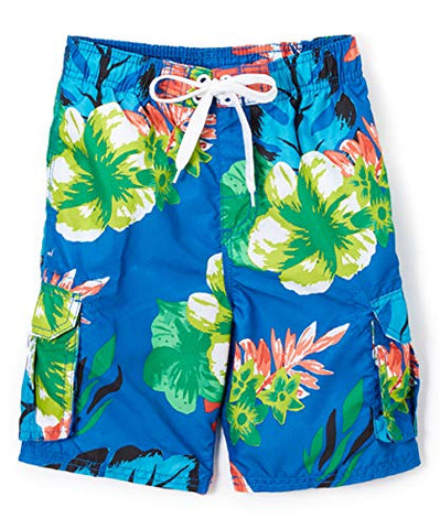 Image of Kanu Surf Little Boys' Toddler Papagayo Floral Swim Trunk, Royal, 3T