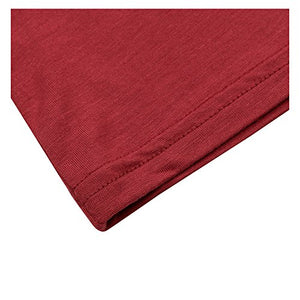 OThread & Co. Women's Plain Basic Spandex Short Sleeves T-Shirt Scoop Neck Tee (X-Large, Burgundy)