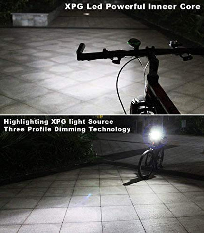 Image of Inditradition Combo of Bicycle Bike Front Headlight with Horn (Rechargeable) & Dual LED Bicycle Rear Tail Light (Pack of 2)