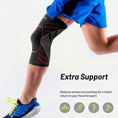Boldfit Knee Support Cap Brace/Sleeves Pair For Sports, Gym, Pain Relief, Knee Compression Support, Exercise, Running, Cycling, Workout, Knee Cap Guard Brace Knee Support For Men And Women (1 Pair) (Small)