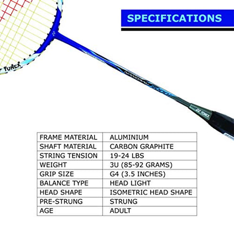 Image of YONEX Nanoray 7000I G4-2U Aluminum Badminton Racquet with Full Cover (Blue)