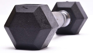 RUBBER COATED PROFESSIONAL FIXED WEIGHT HEXAGONAL DUMBBELL 5 KG (Set Of 2)