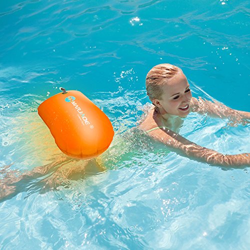 Jansite Swim Bubble with Dry Bag + Waterproof Phone Case for Open Water Swimmers, Safety Swim Buoy Tow Float Inflatable for Swimmers, Triathletes, Snorkelers …