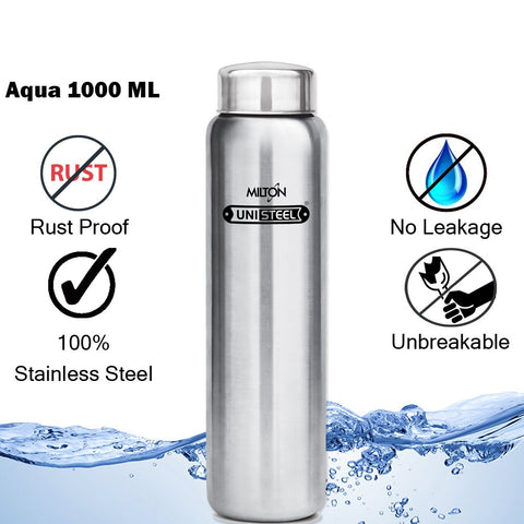 Image of Milton Aqua Stainless Steel Fridge Water Bottle 930ml, Silver