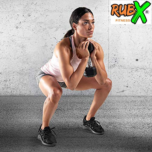 RUBX Rubber Coated Professional Exercise Hex Dumbbells (Pack of Two) (10)