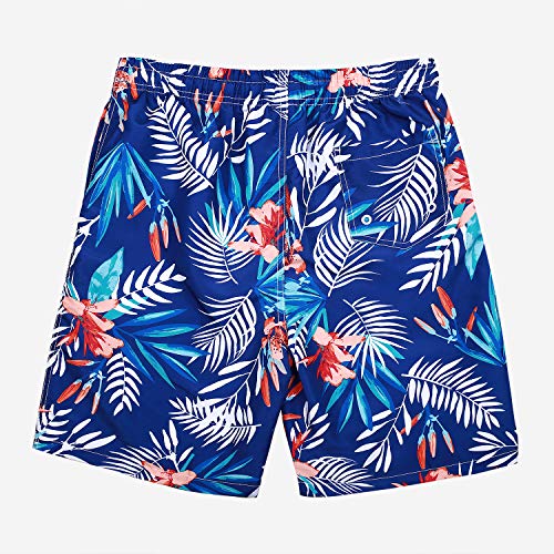 Kute 'n' Koo Boys Swim Trunks, UPF 50+ Quick Dry Boys Swim Shorts for Big Boys and Toddlers, Size from 2T to 18/20 (2T, Tropical Leaf)