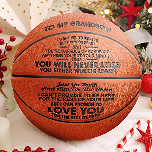 GadgetsTalk Engraved Basketball Gift - You Will Never Lose - Unique Gifts for Your Grandson
