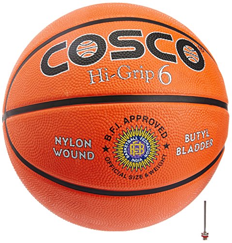 Cosco 13022 Rubber, Nylon Basketball, Size 6 (Orange)