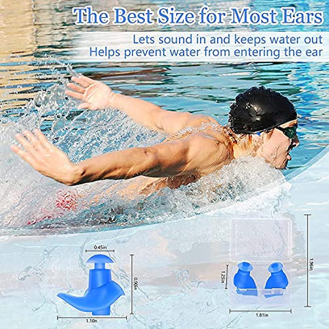 Image of Xianco 1 Pair Swimmers Earplugs with Double Waterproof and Sound Hole Design Ear Plugs for Swimming Showering Bathing Surfing Snorkeling for Adult & Children