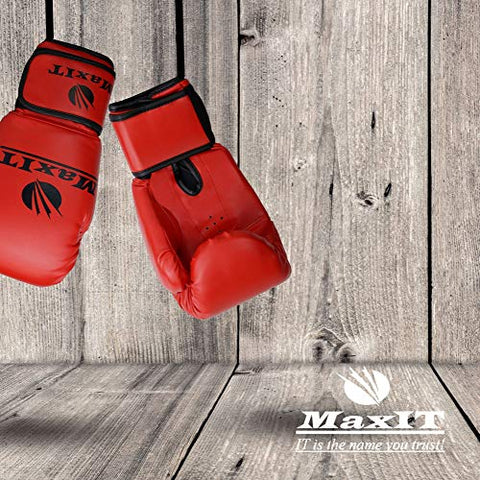 Image of MaxIT Kids Boxing Gloves, Sparring, Boxing, Kickboxing Training Gloves, Red, 8OZ
