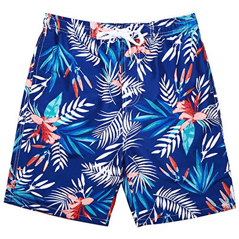 Image of Kute 'n' Koo Boys Swim Trunks, UPF 50+ Quick Dry Boys Swim Shorts for Big Boys and Toddlers, Size from 2T to 18/20 (2T, Tropical Leaf)