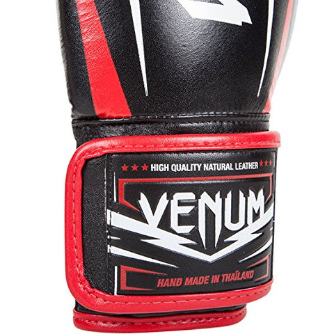 Image of Venum "Sharp Boxing Gloves Nappa Leather, Black/Ice/Red, 16-Ounce