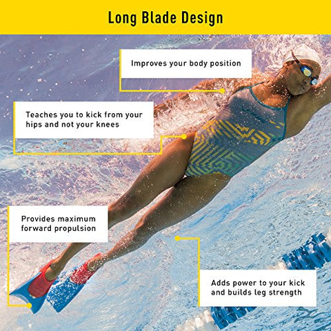 Image of Finis Long Floating Fins (Red/Blue)