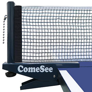 Comesee Ping Pong Net Set Table Tennis Table Post Professional Spring Activated Clamp with Net Clip Insert, 1.65 Inch Width Grip Holder, Tension and Height Adjustable Easy Set Up (Navy)