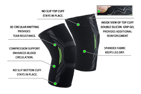 Image of Hykes Knee Cap Compression Support for Gym Running Cycling Sports Jogging Workout Pain Relief (Small)
