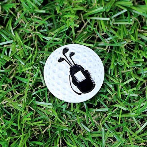 Image of Myartte Creative Golf Ball Marker Soft Enamel Golf Markers Fit with Golf Hat Clip Golf Divot Tool 24.4MM Assorted 5 Pcs (Golf Club)