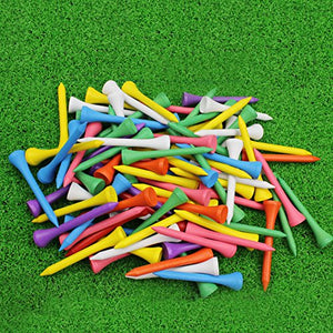 Crestgolf Wood Golf Tees 2-1/8 inch Pack of 100 (Mixed Color)…