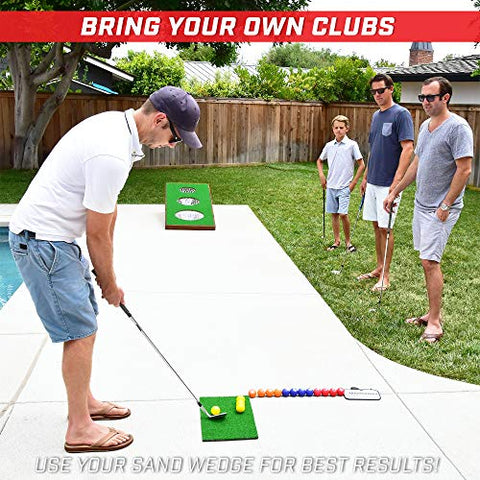 Image of GoSports BattleChip PRO Golf Game | Includes 4' x 2' Target, 16 Foam Balls, Hitting Mat, and Scorecard