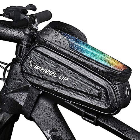 Image of PROBEROS ® Bicycle Frame Bag Cycle Mobile Holder Waterproof with TPU Touch Screen Large Capacity EVA Pressure-Resistant Handlebar Headphone Hole, Suitable for Phone Under 7.0 Inch