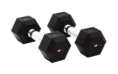 Image of Lifeline 2.5 Kg Hexa Dumbbell Set Ideal for Home Gym Exercise Workout for Men & Women, Cast Iron Rubber Coated Encased, Perfect for Home Fitness- Pack of 2