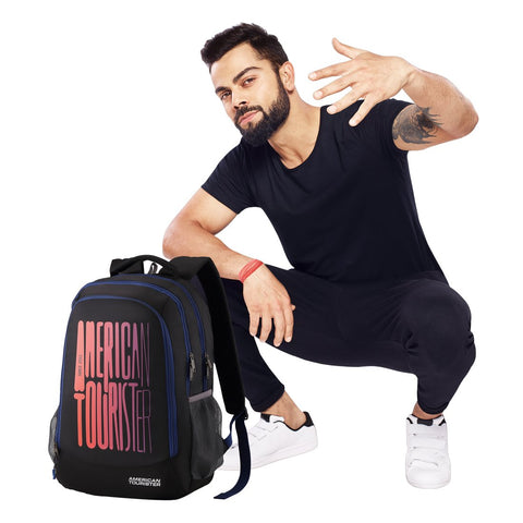 Image of American Tourister 32 Ltrs Black Casual Backpack (AMT Fizz SCH Bag 03 - Black)